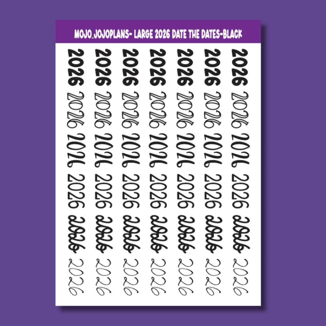 2026 Date the Dates Black Sticker Sheet - Image 3