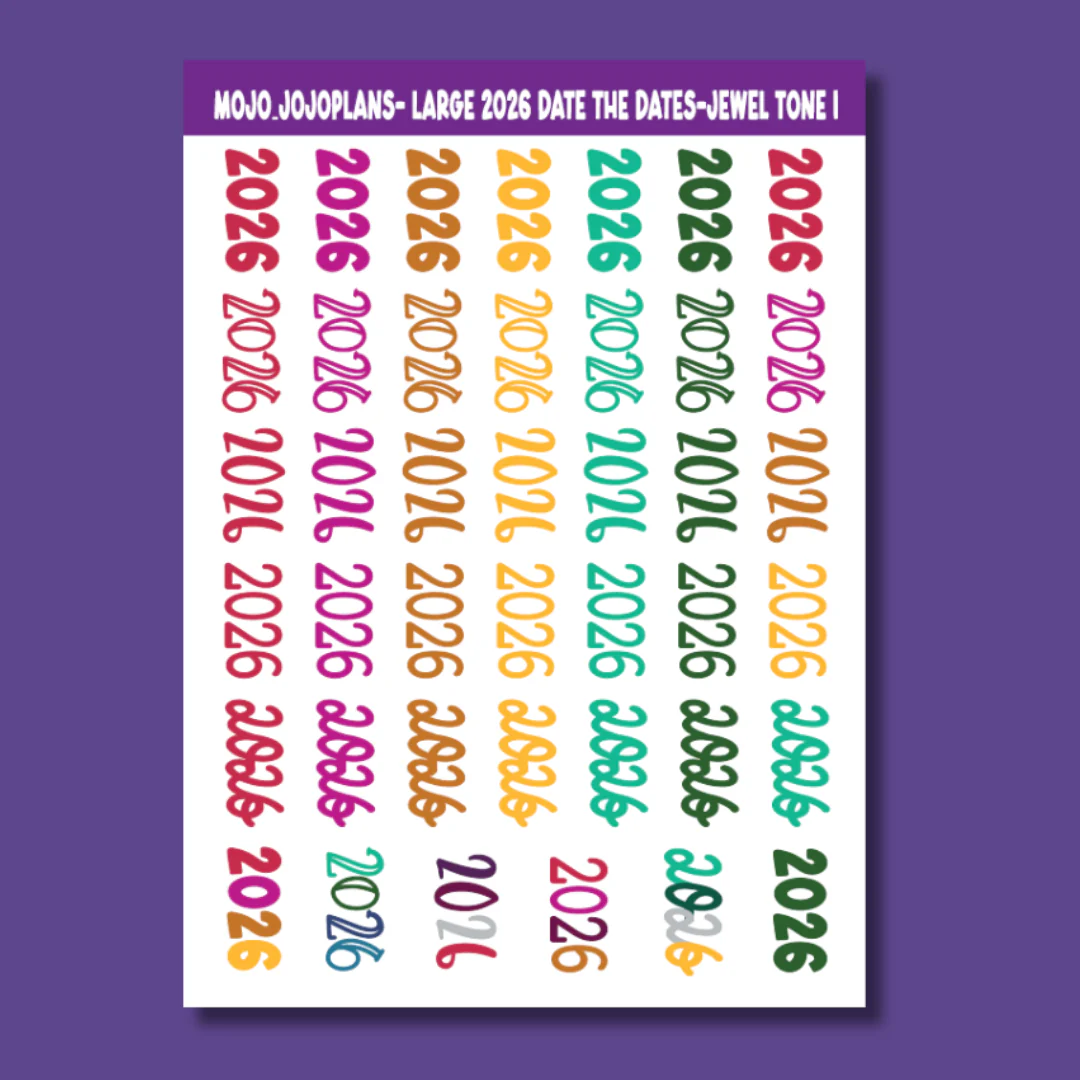 2026 Date the Dates Jewel Tone Sticker Sheet - Image 3
