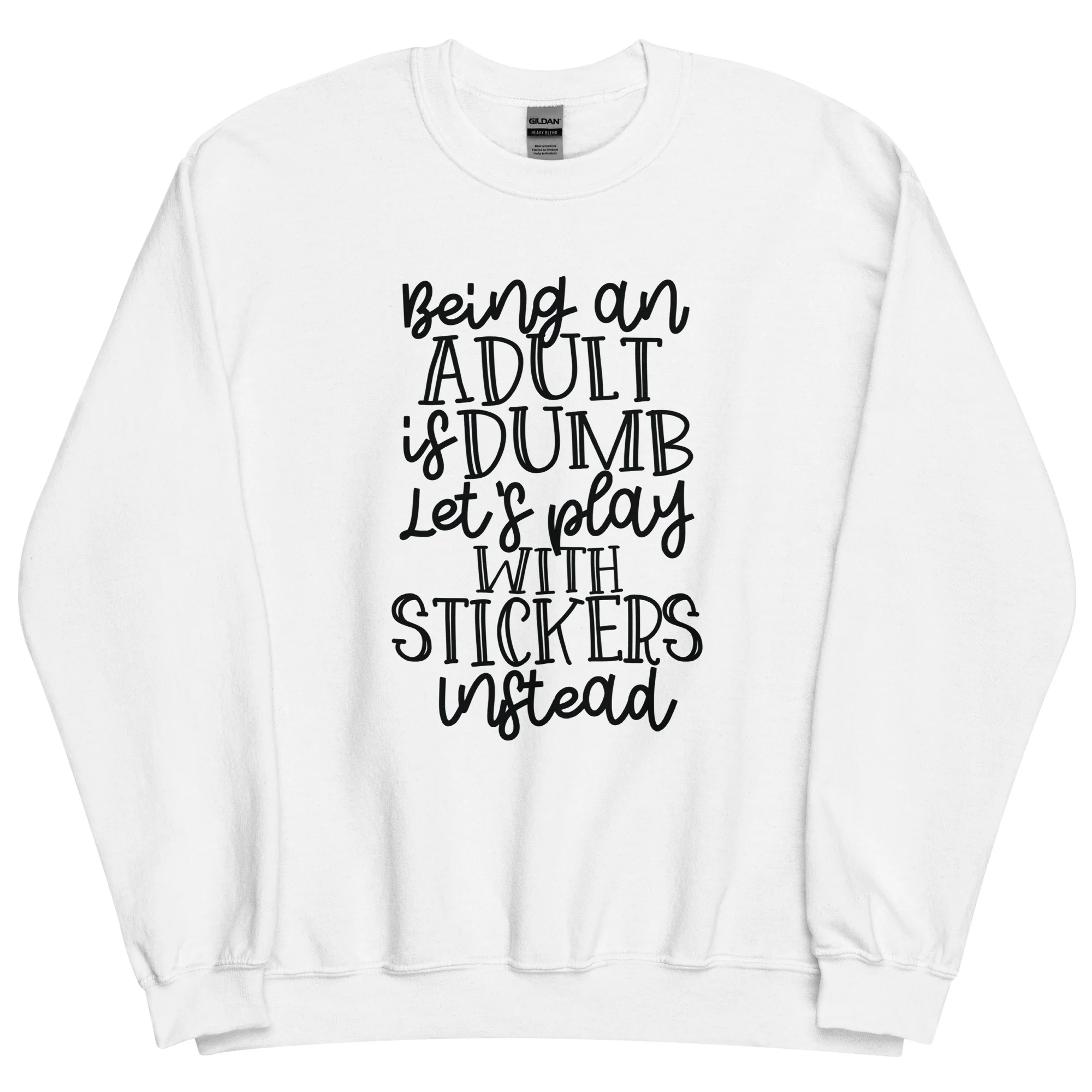 Adulting is Dumb (Black)-Unisex Sweatshirt - Image 3