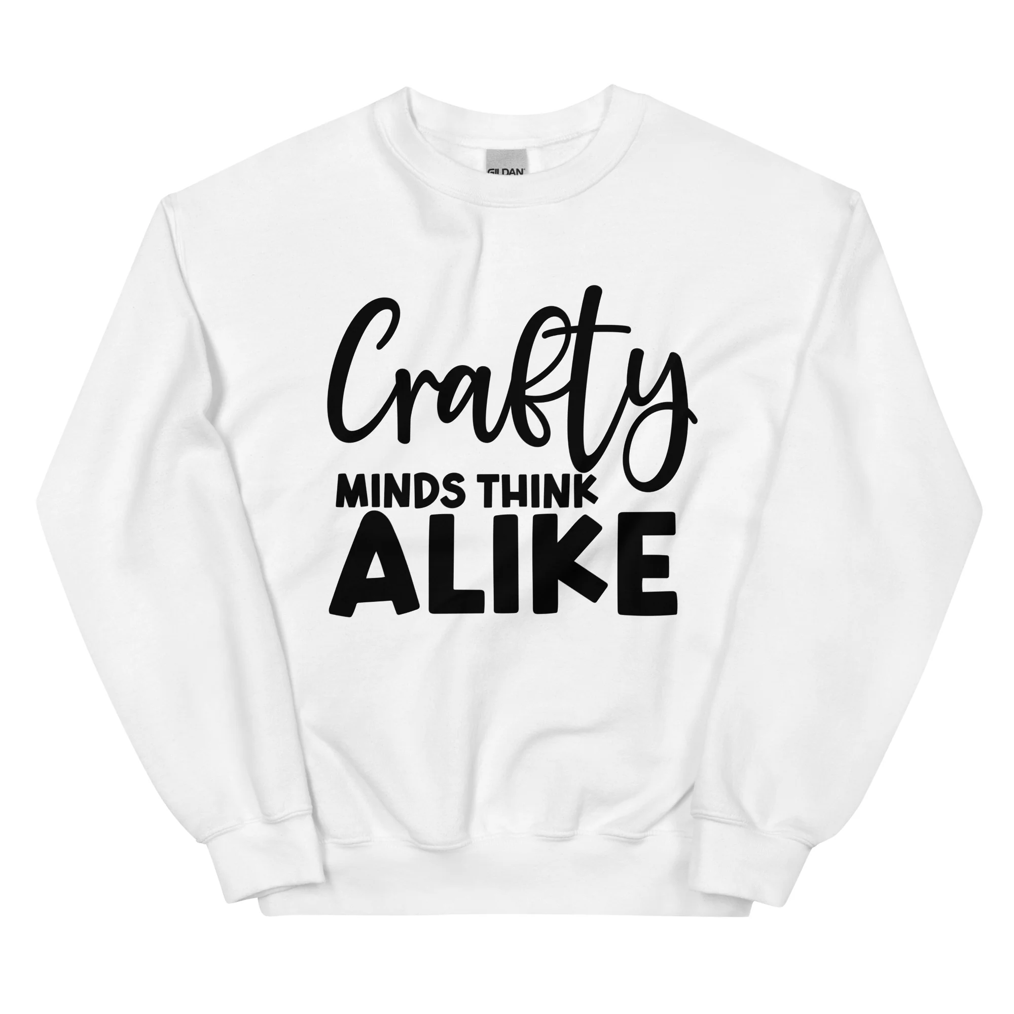 Crafty Minds (Black)-Unisex Sweatshirt - Image 2