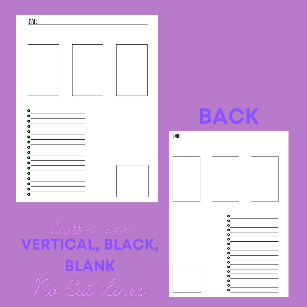 Daily Sheet Printable (Vertical) (W/O Cut Lines) - Image 3