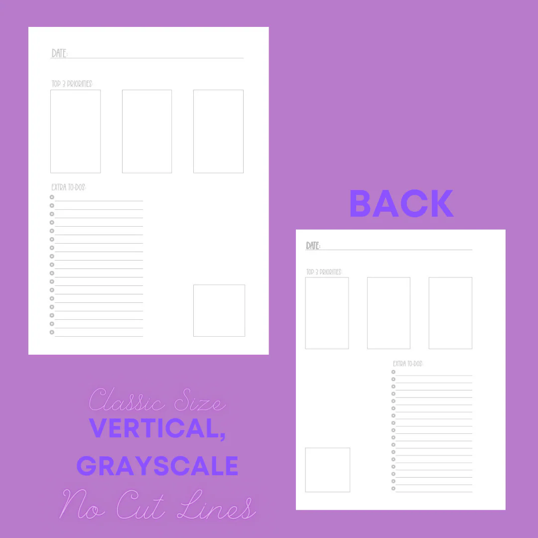 Daily Sheet Printable (Vertical) (W/O Cut Lines) - Image 4