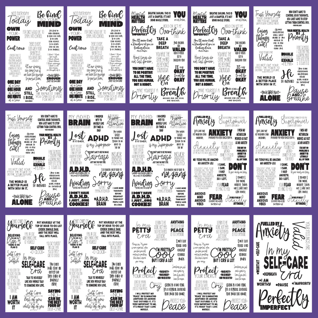 I Am Perfectly Imperfect (Mental Health) Quotes Sticker Book - Image 2