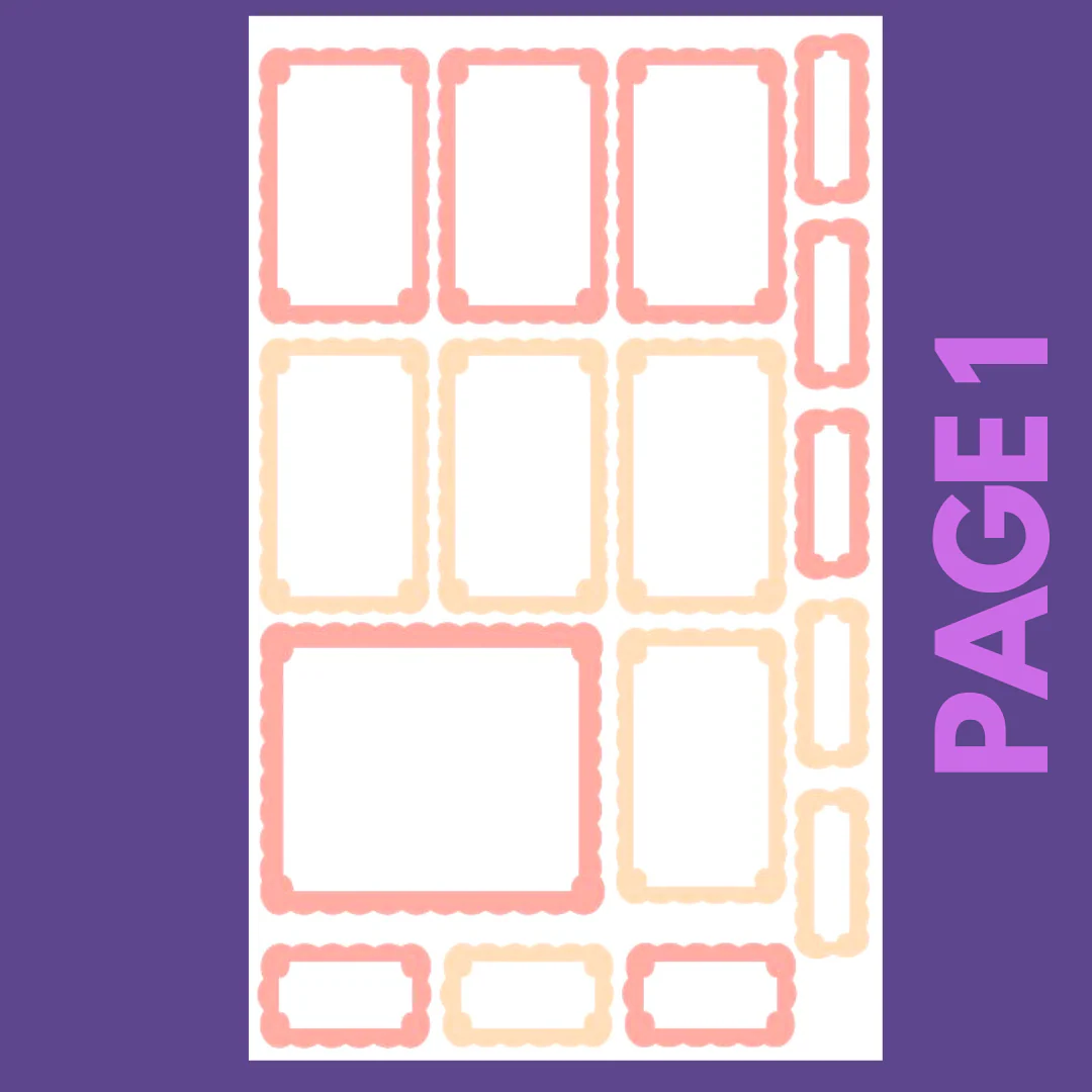 INDIVIDUAL SHEETS Pastel Scalloped Boxes - Image 2