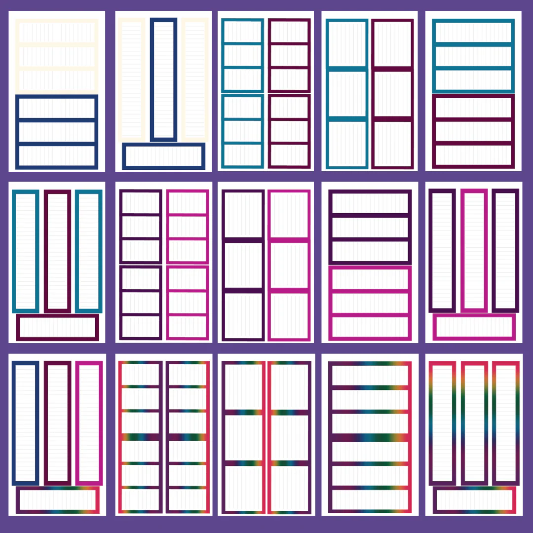 Jewel Tone Journaling Boxes Sticker Book - Image 3