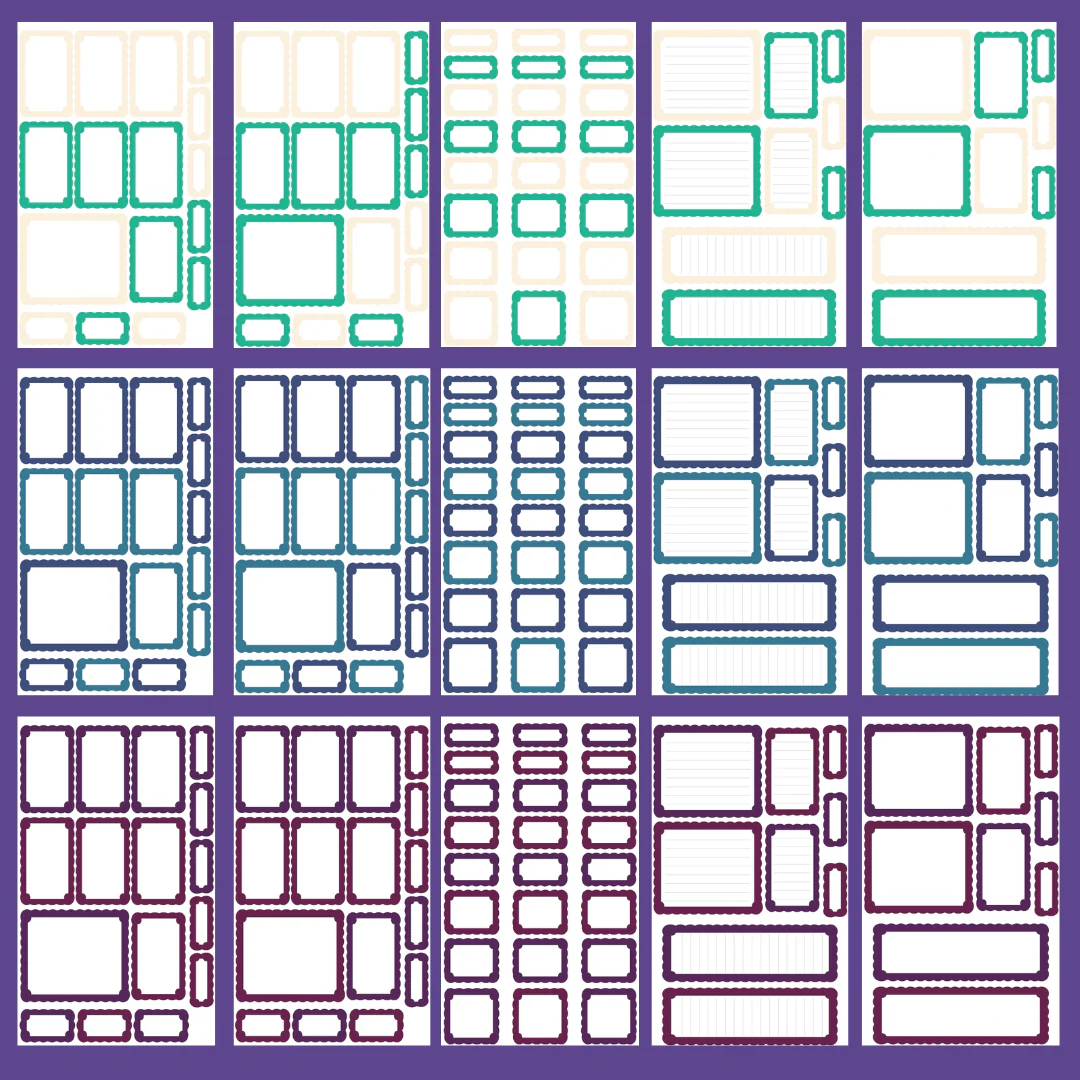 Jewel Tone Scalloped Boxes Sticker Book - Image 3