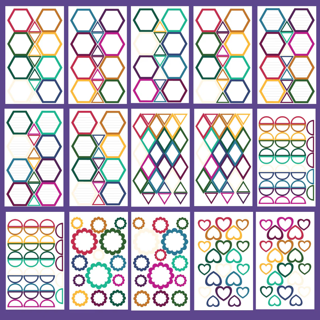 Jewel Tone Shapes Sticker Book - Image 3