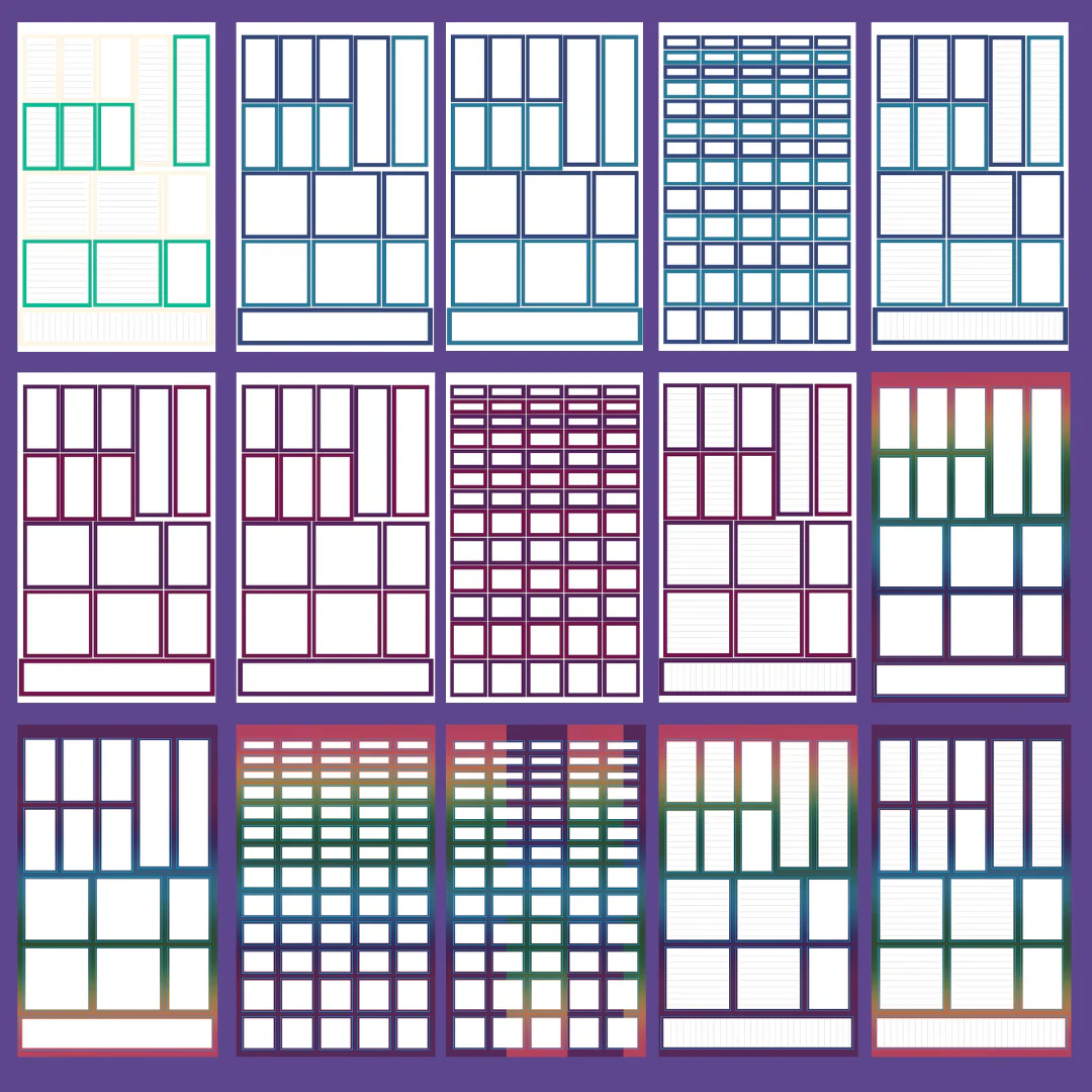 Mini Jewel Tone Vertical Boxes Sticker Book - Image 3