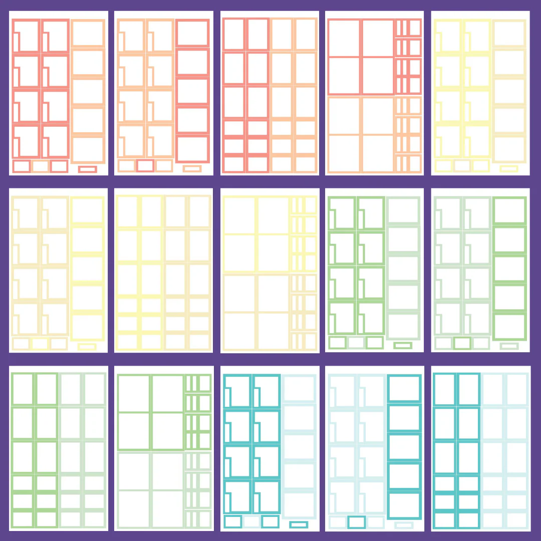 Mini Pastel Dashboard Boxes Sticker Book - Image 2