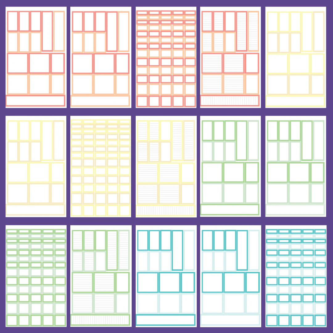 Mini Pastel Vertical Boxes Sticker Book - Image 2