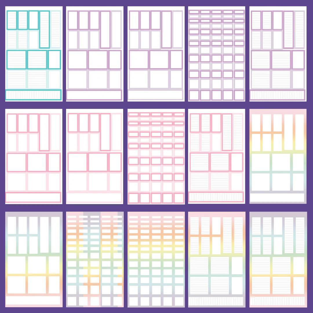 Mini Pastel Vertical Boxes Sticker Book - Image 3