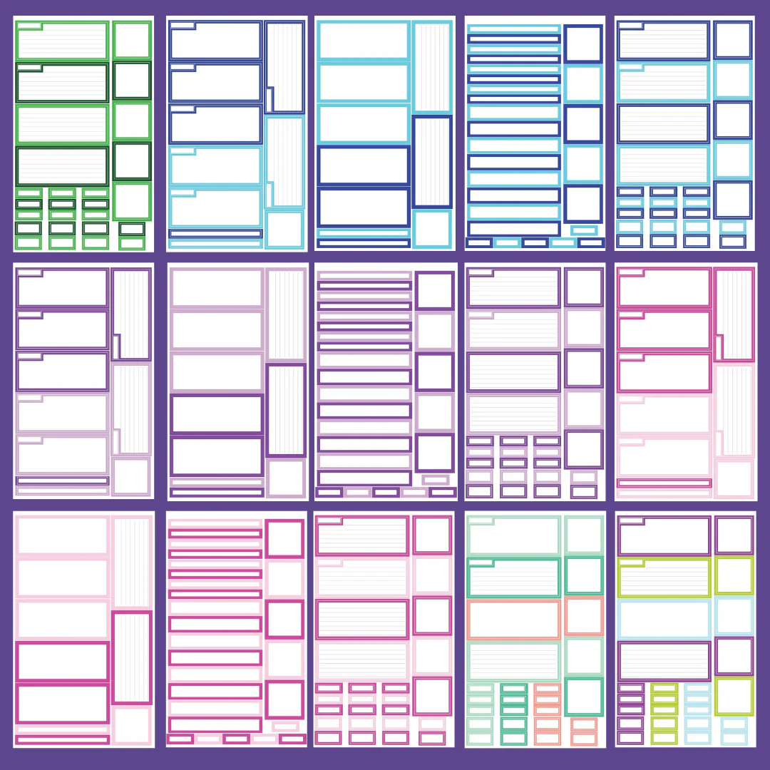 Mini Rainbow Horizontal Boxes Sticker Book - Image 3