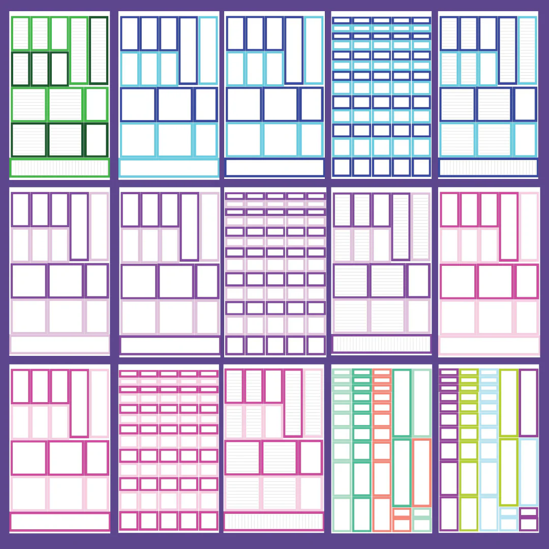 Mini Rainbow Vertical Boxes Sticker Book - Image 2