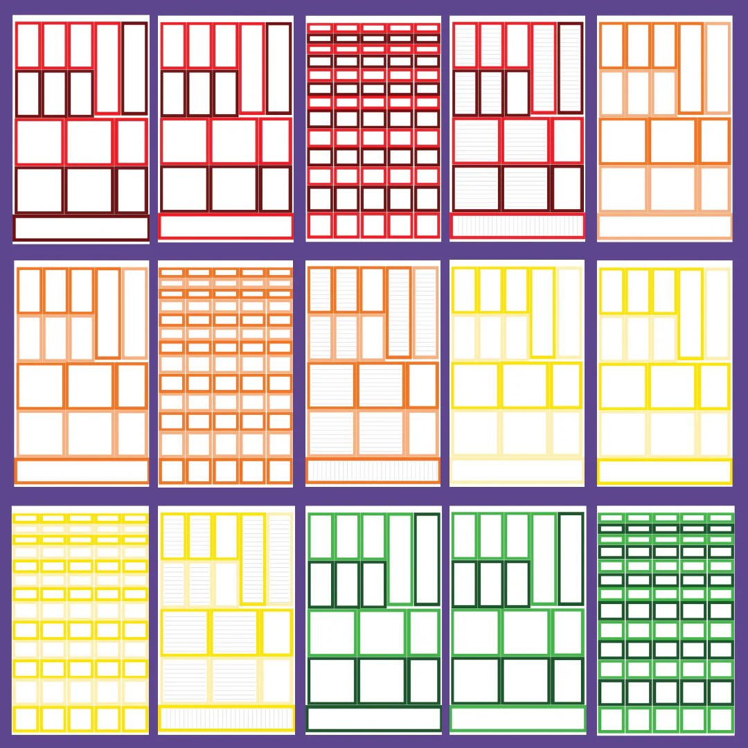 Mini Rainbow Vertical Boxes Sticker Book - Image 3