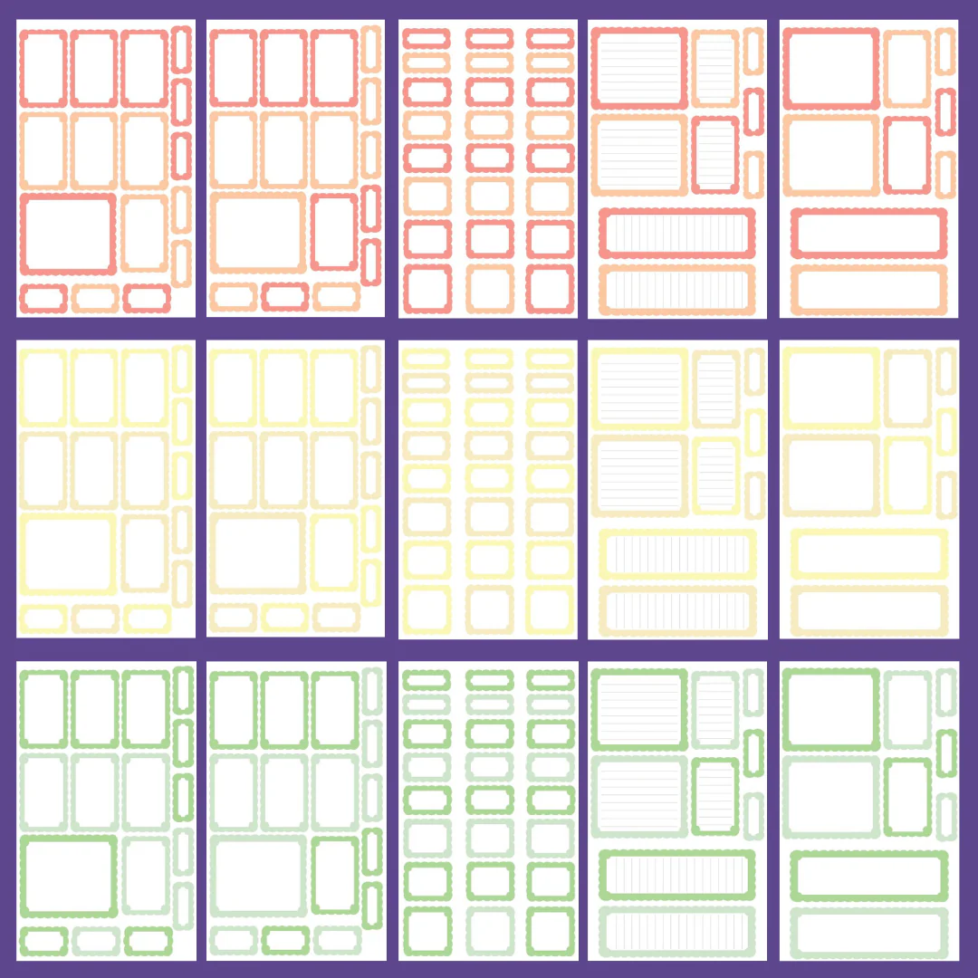 Pastel Scalloped Boxes Sticker Book - Image 2