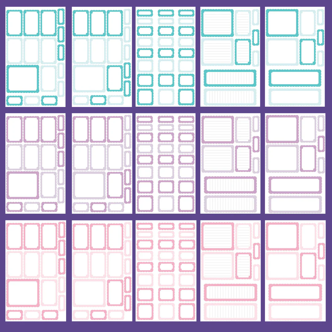 Pastel Scalloped Boxes Sticker Book - Image 3