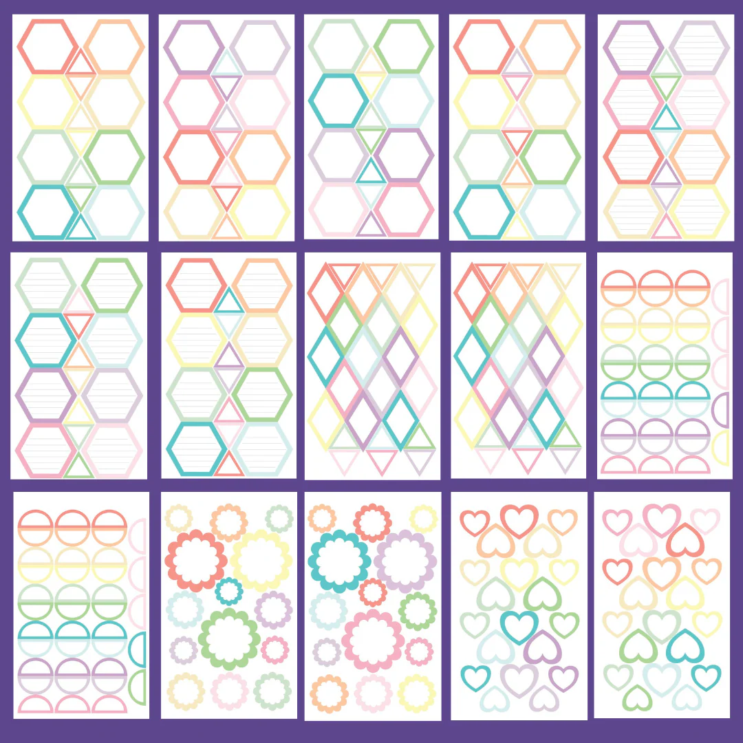 Pastel Shapes Sticker Book - Image 3