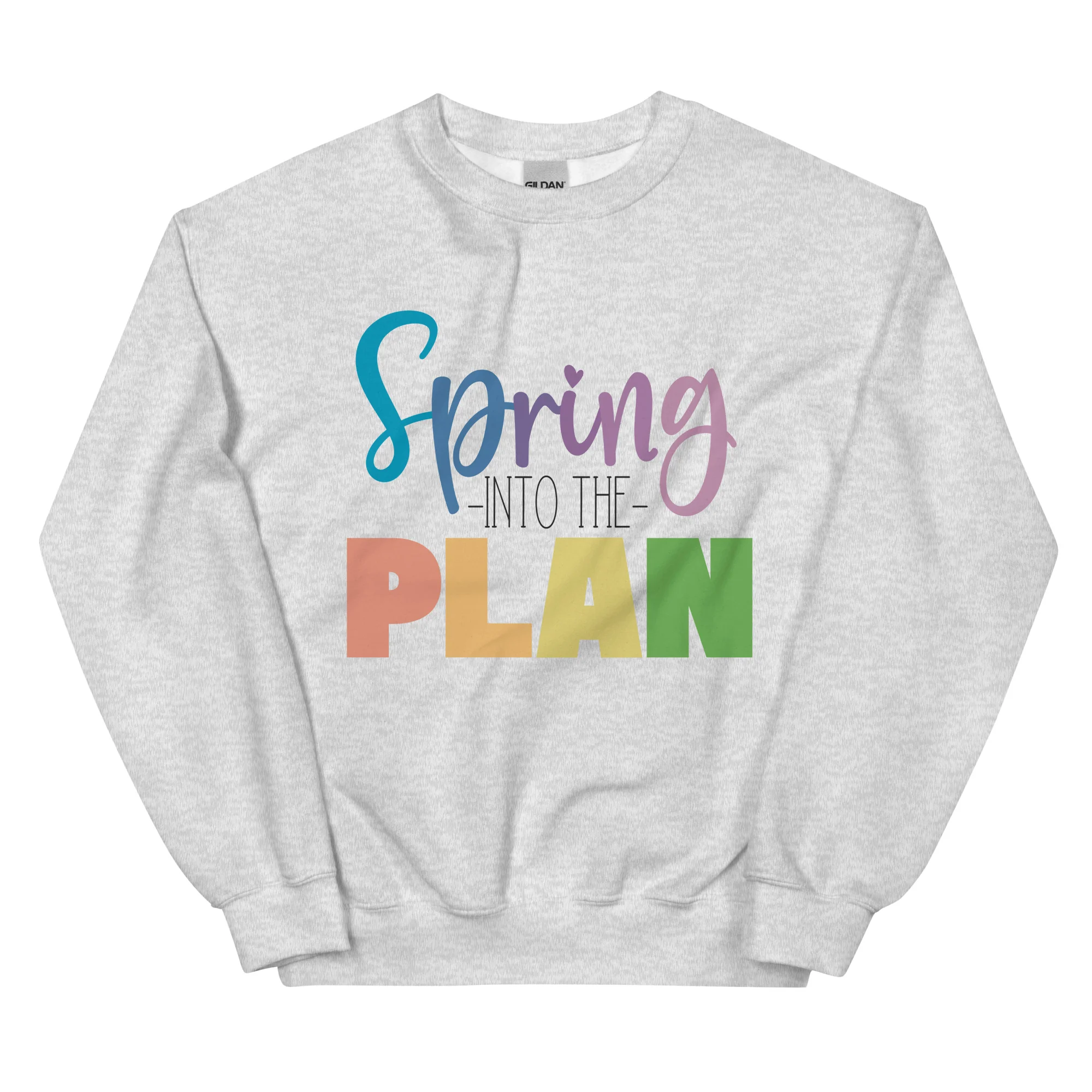 Spring into the Plan (Black)-Unisex Sweatshirt - Image 2