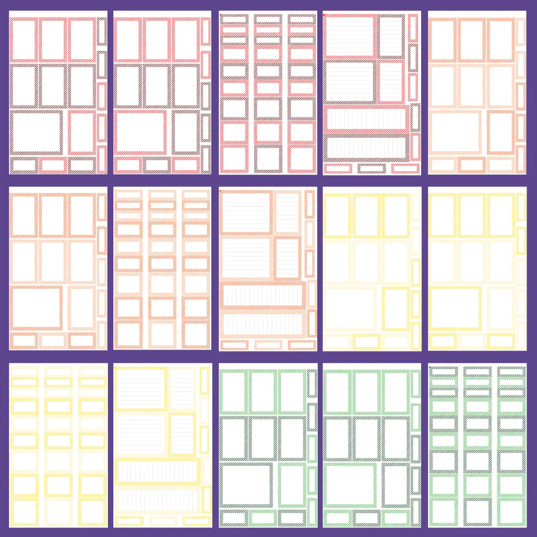 Striped Diagonal Rainbow Boxes Sticker Book - Image 2