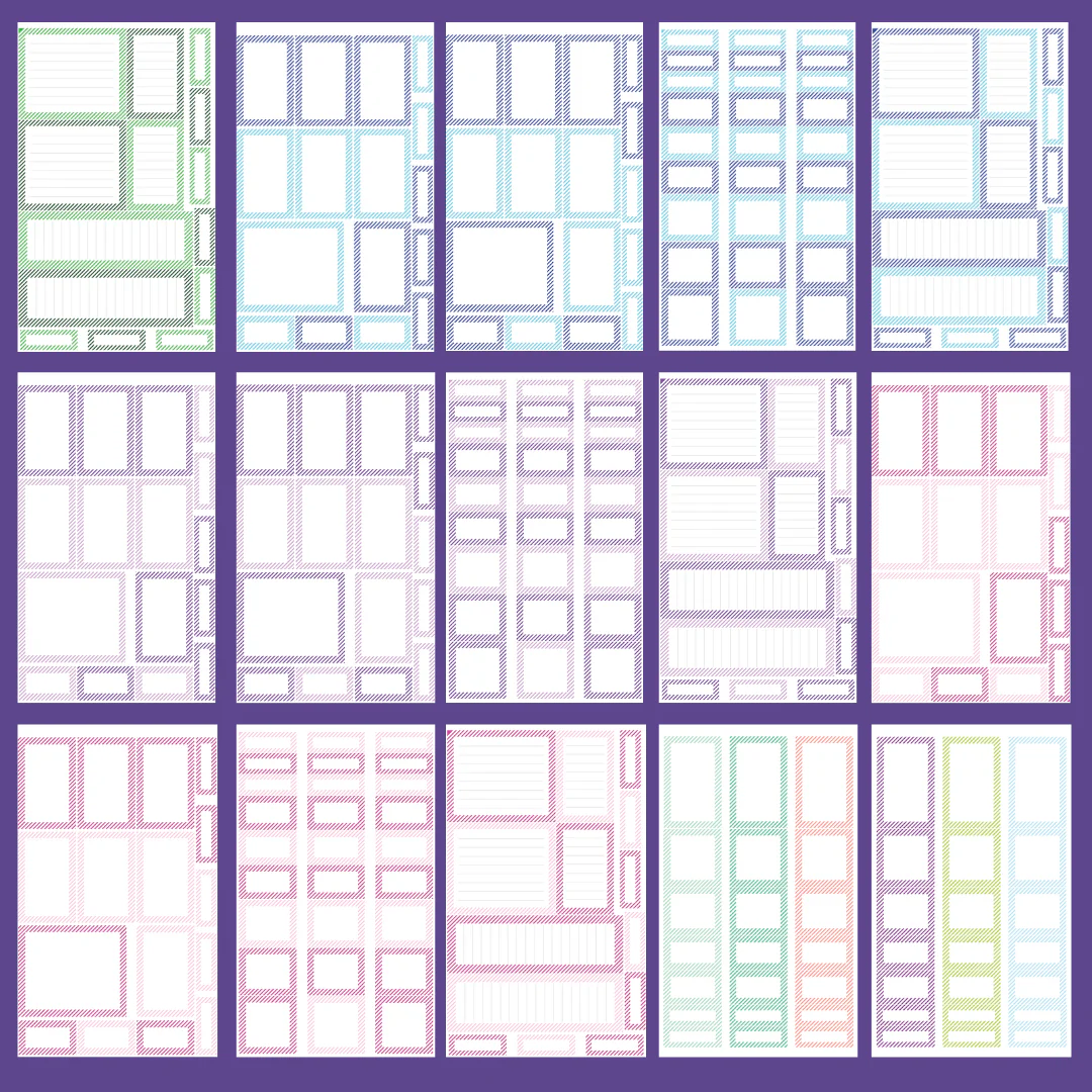 Striped Diagonal Rainbow Boxes Sticker Book - Image 3